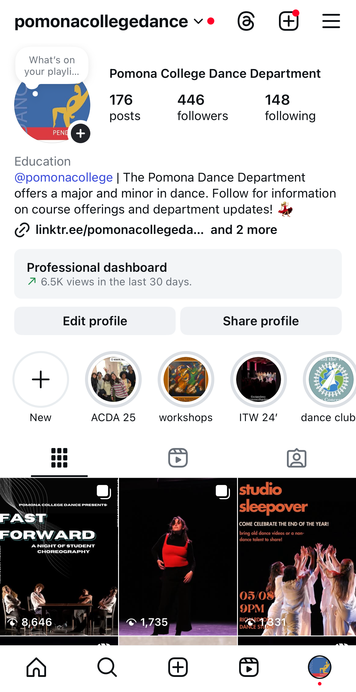 @pomonacollegedance Instagram preview